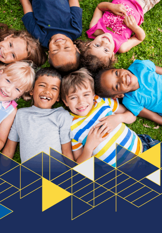 children laying in grass