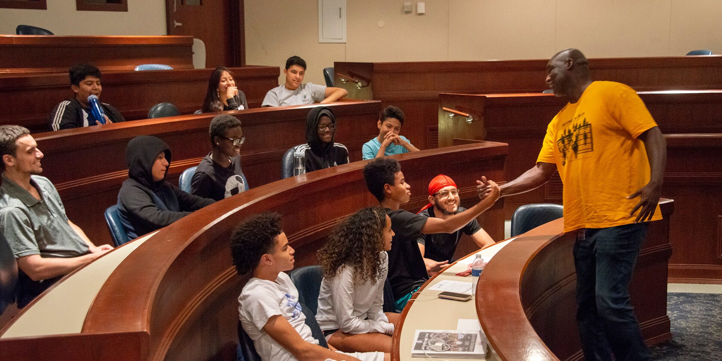 students in courthouse